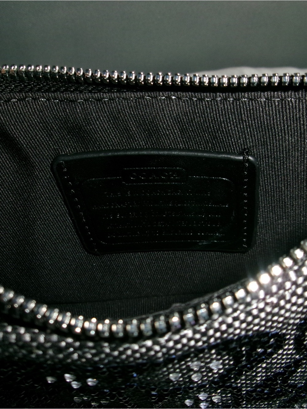 Coach Black Swinger Shoulder bag with silver chain NWOT - Picture 8 of 11